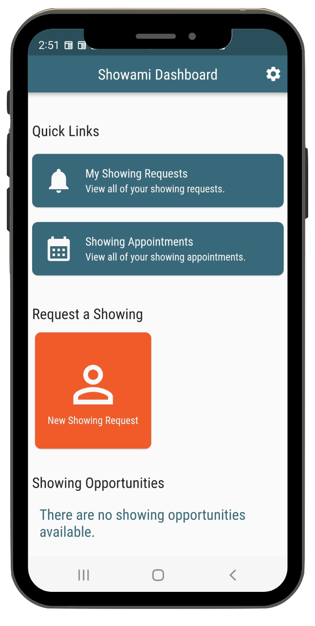 Showami-real-estate-app Showami real estate app, requesting a home showing page.